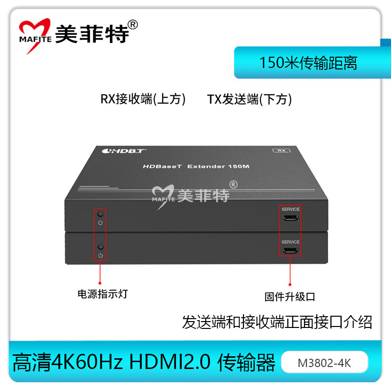 M3802-4K发送端和接收端正面接口介绍
